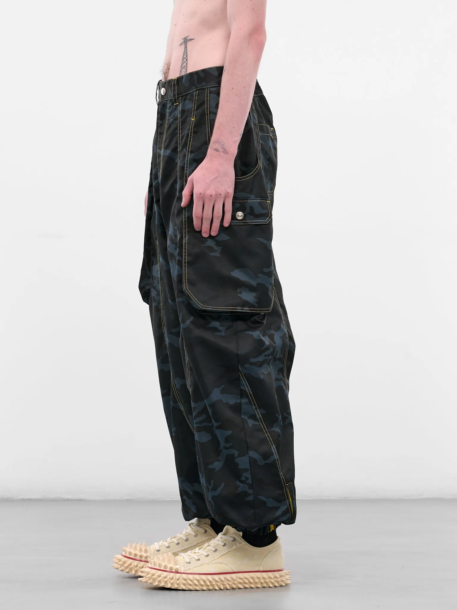 Navy Camouflage Nylon Cargo Pants (KL984-NAVY-CAMOUFLAGE) sold by lorenzo product image thumbnail 2