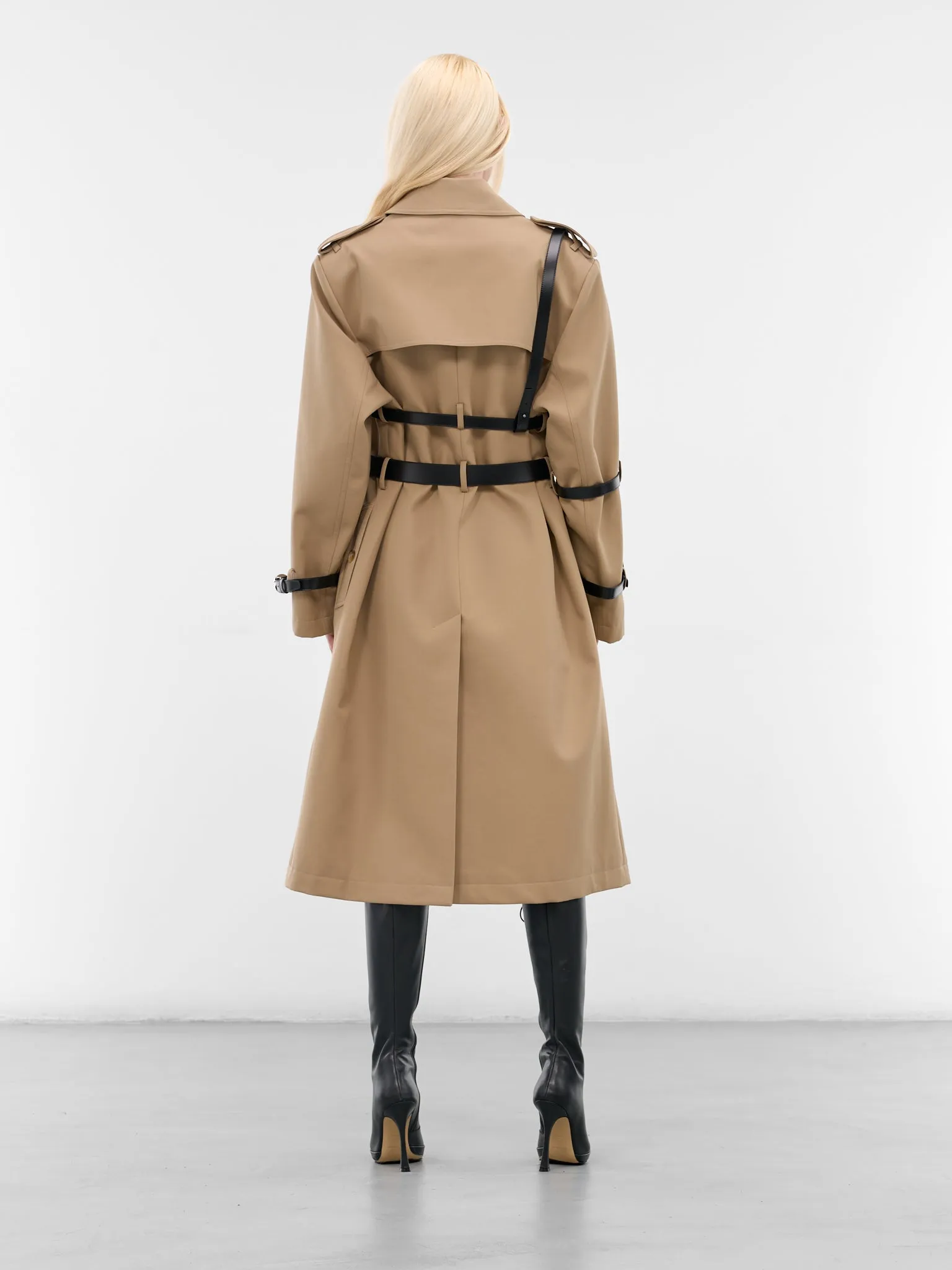 Beige Multi-Belt Trench Coat (27F3006-BEIGE) sold by lorenzo product image thumbnail 3