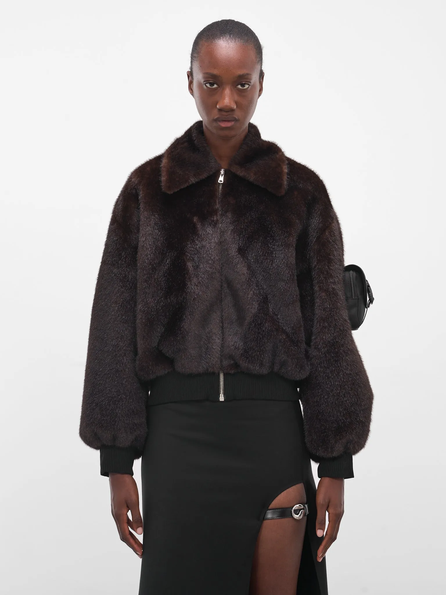 Brown Vegan Fur Bomber Jacket (COPBL33F9015-BROWN) sold by lorenzo