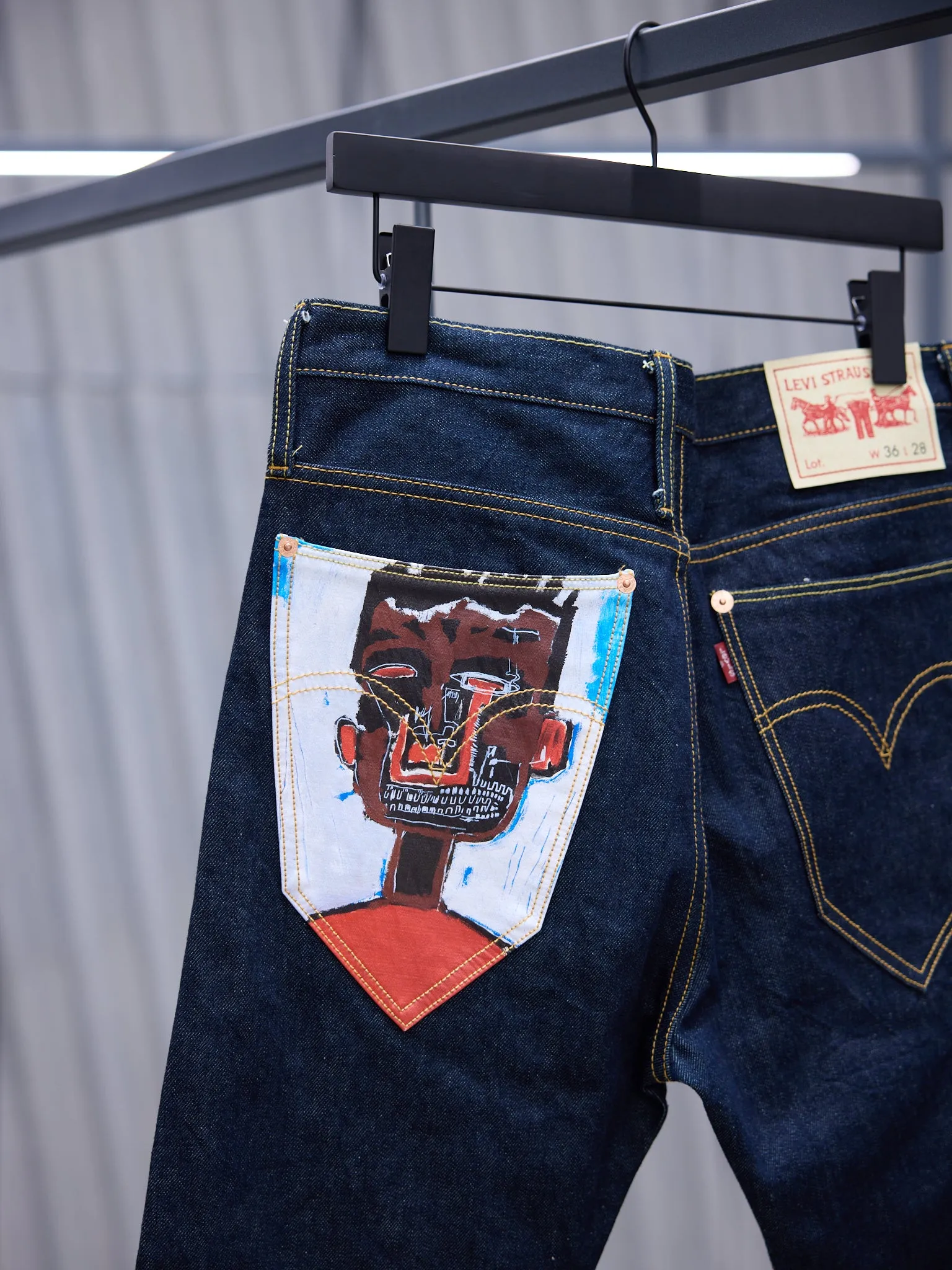 Basquiat Levi's Jeans (WK-P208-051-INDIGO-WHITE-BROWN) sold by lorenzo product image thumbnail 3