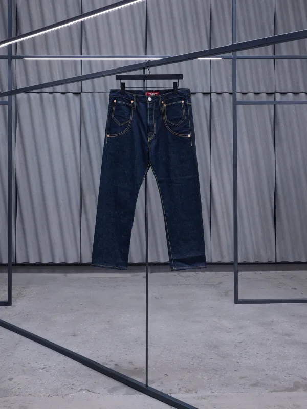 Basquiat Levi's Jeans (WK-P208-051-INDIGO-WHITE-BROWN) made by Junya Watanabe
