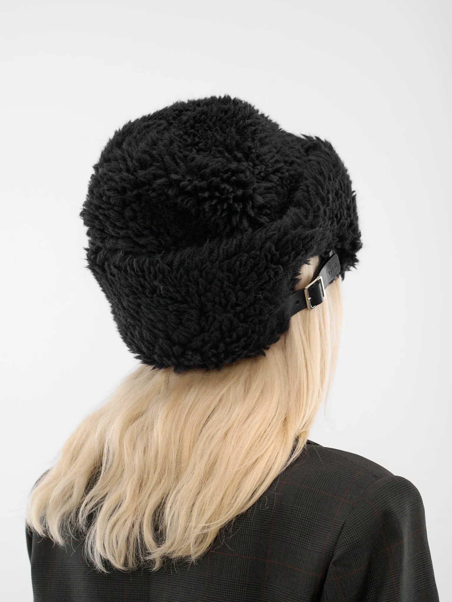 Black Fuzzy Wool Cap (25-01043S-001-BLACK) sold by lorenzo product image thumbnail 3