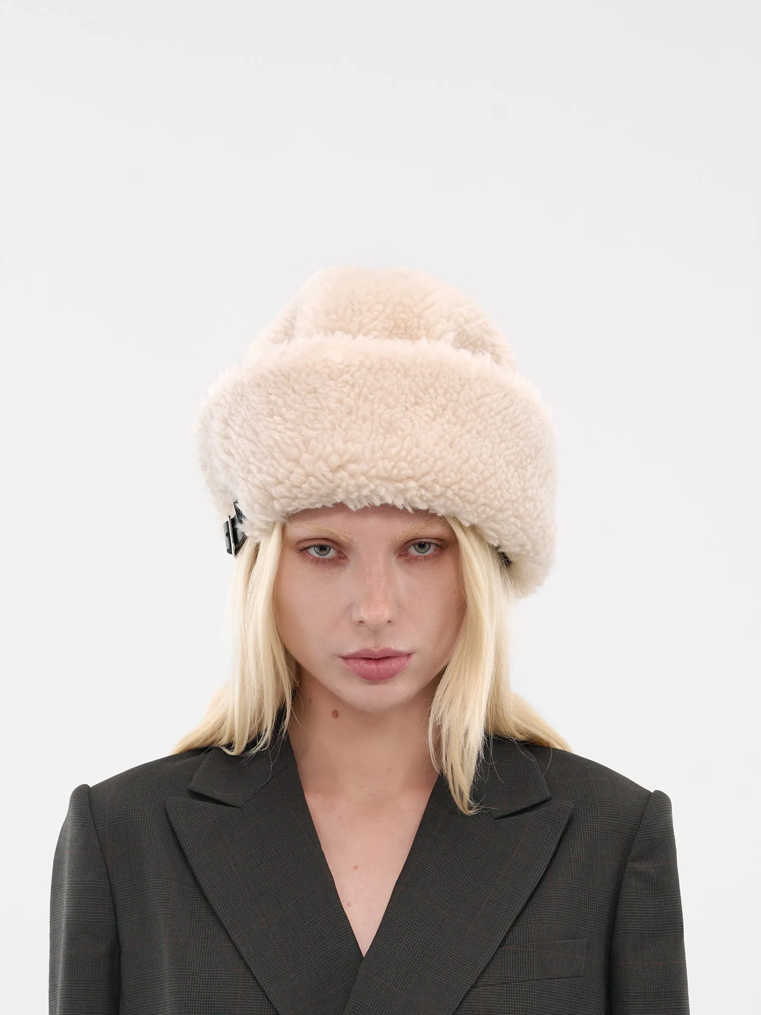 Ivory Fuzzy Wool Cap (25-01043S-199-IVORY) sold by lorenzo