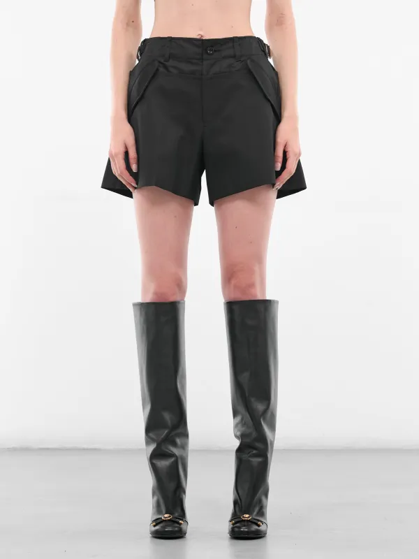 Black Suiting-Nylon Mini Shorts (25-07951-001-BLACK) made by Sacai