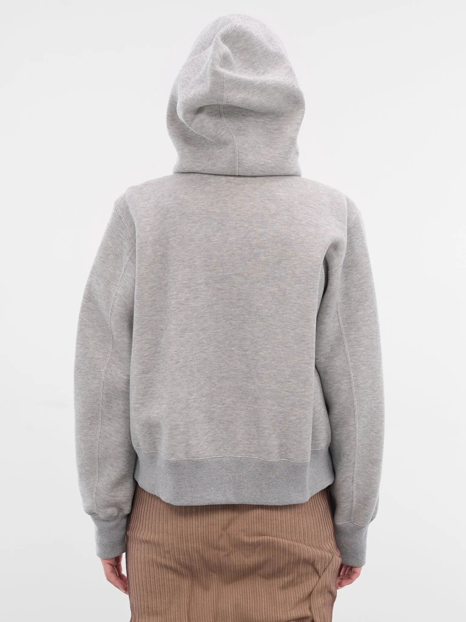 Gray Sweat-Grosgrain Zip Hoodie (25-08058-378-LIGHT-GRAY-OFFWHI) sold by lorenzo product image thumbnail 3