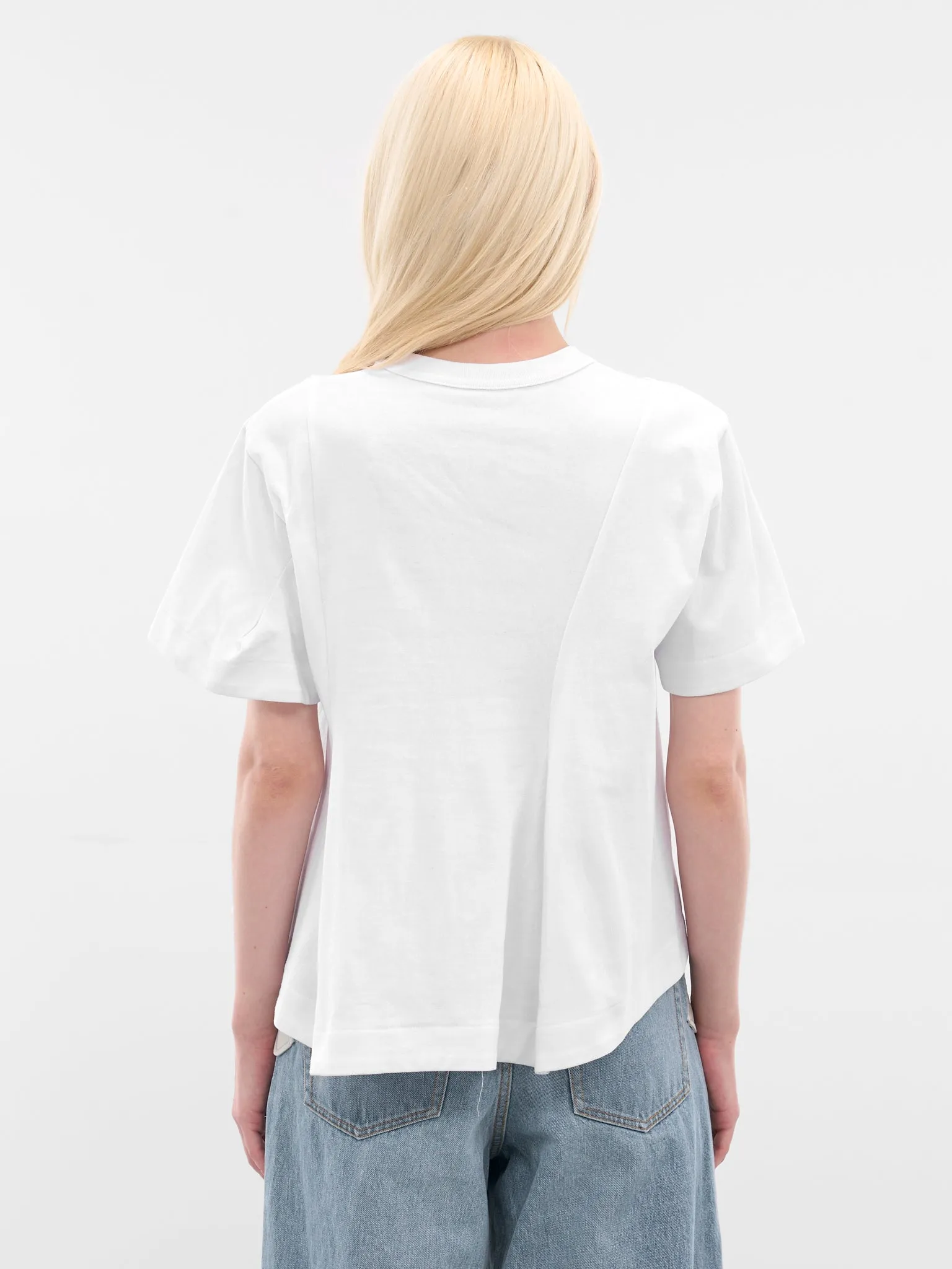 White Asymmetric Drape Pocket Tee (25-08020-101-WHITE) sold by lorenzo product image thumbnail 3