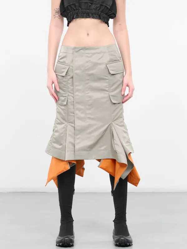 Nylon Twill Bomber Skirt (24-07089-535-LIGHT-GREEN) made by Sacai