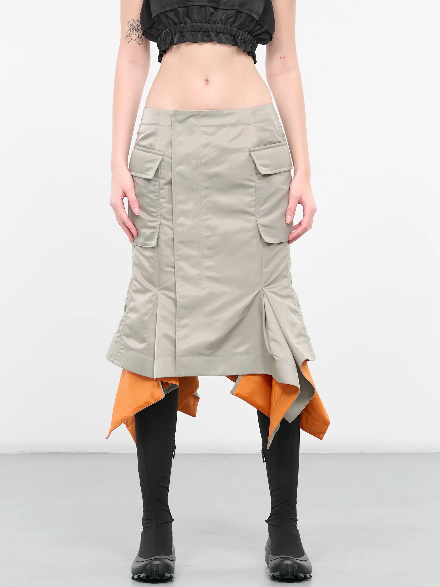 Nylon Twill Bomber Skirt (24-07089-535-LIGHT-GREEN) sold by lorenzo