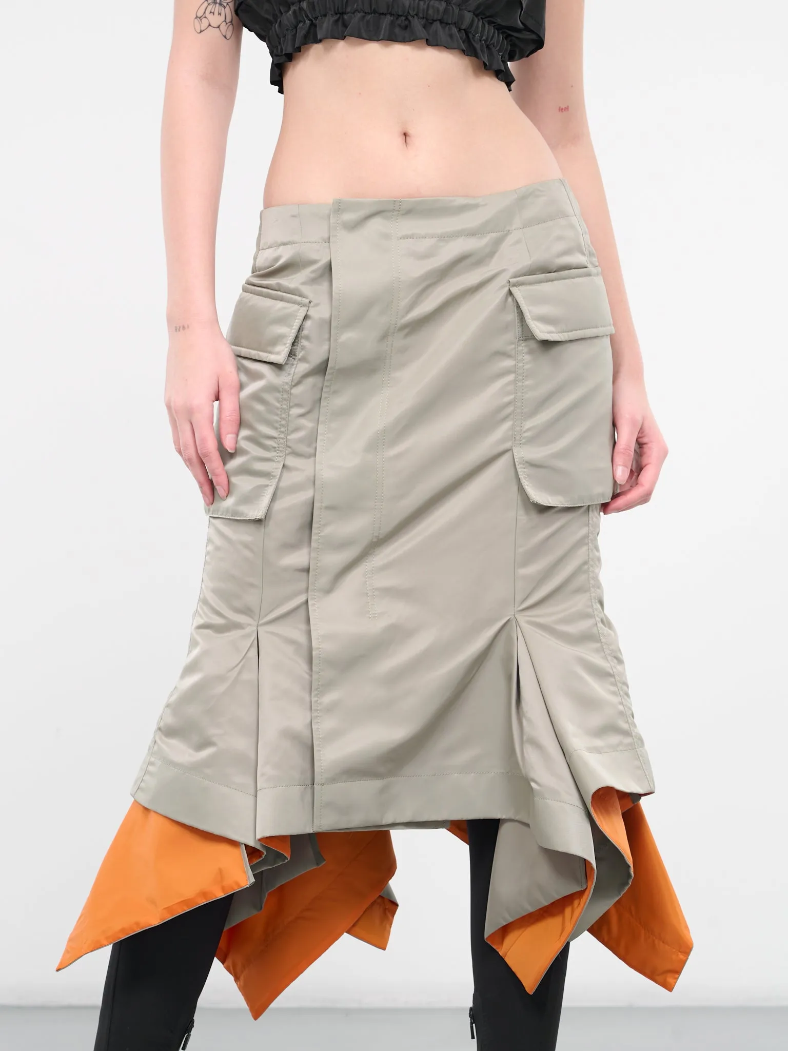 Nylon Twill Bomber Skirt (24-07089-535-LIGHT-GREEN) sold by lorenzo product image thumbnail 4
