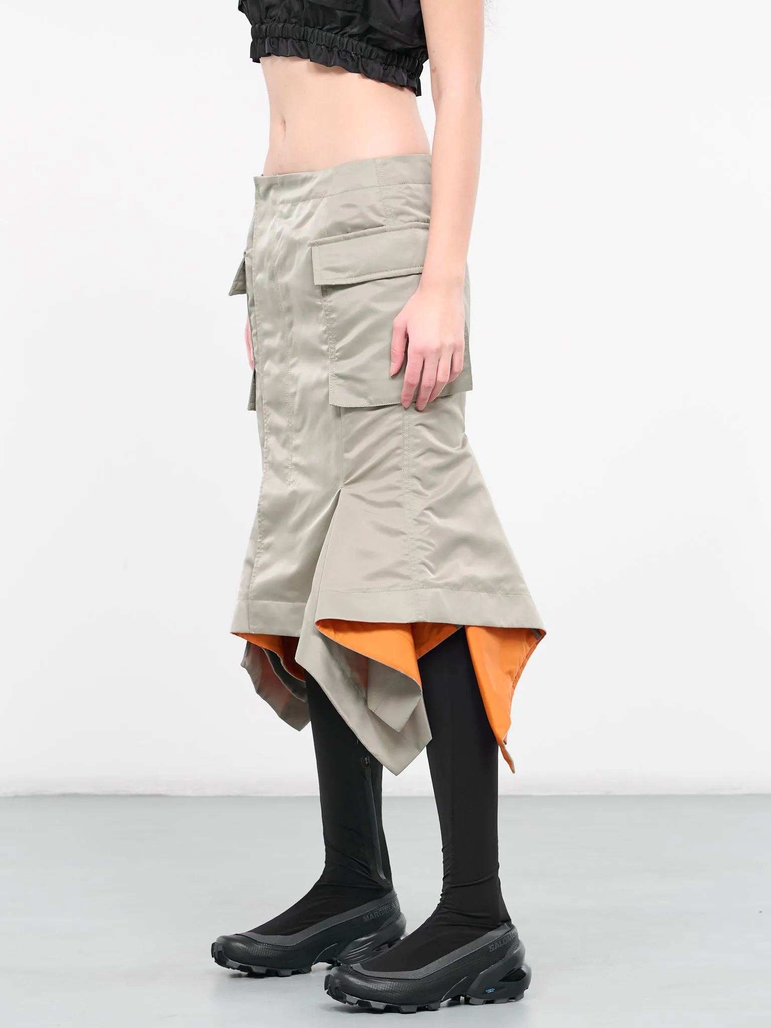 Nylon Twill Bomber Skirt (24-07089-535-LIGHT-GREEN) sold by lorenzo product image thumbnail 2