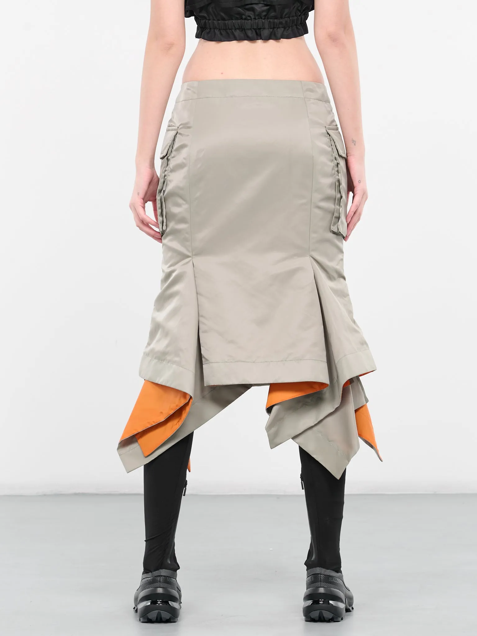 Nylon Twill Bomber Skirt (24-07089-535-LIGHT-GREEN) sold by lorenzo product image thumbnail 3