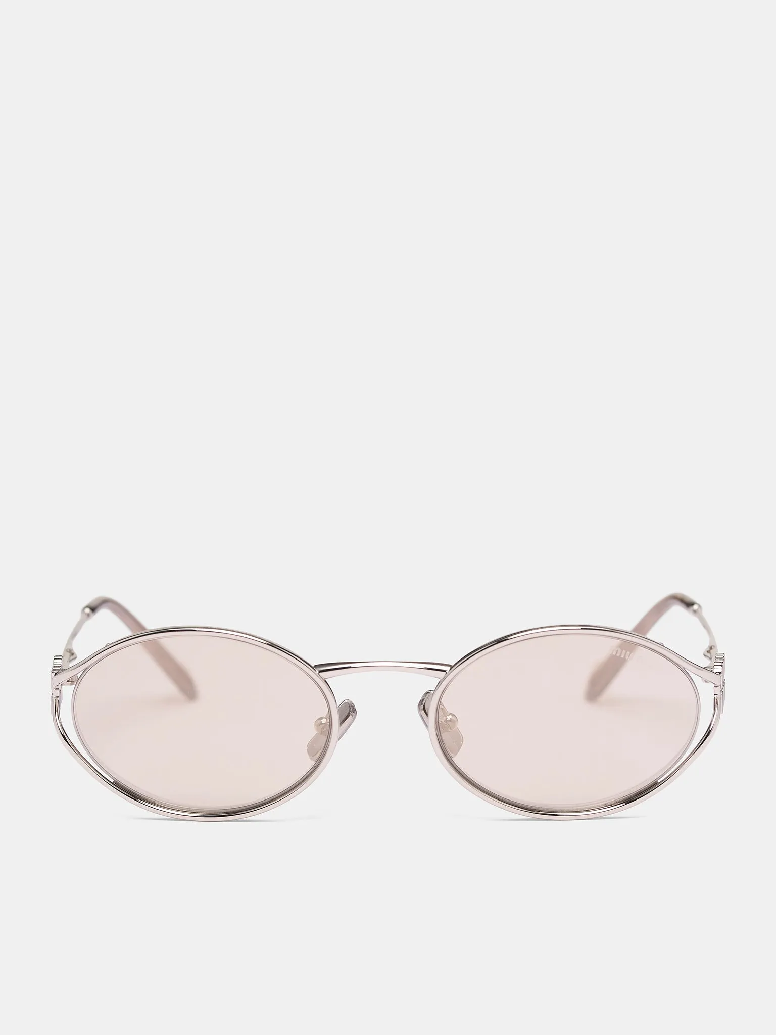 Silver MU-52YS Oval Sunglasses (0MU-52YS-SILVER-IVORY-SILVER) sold by lorenzo