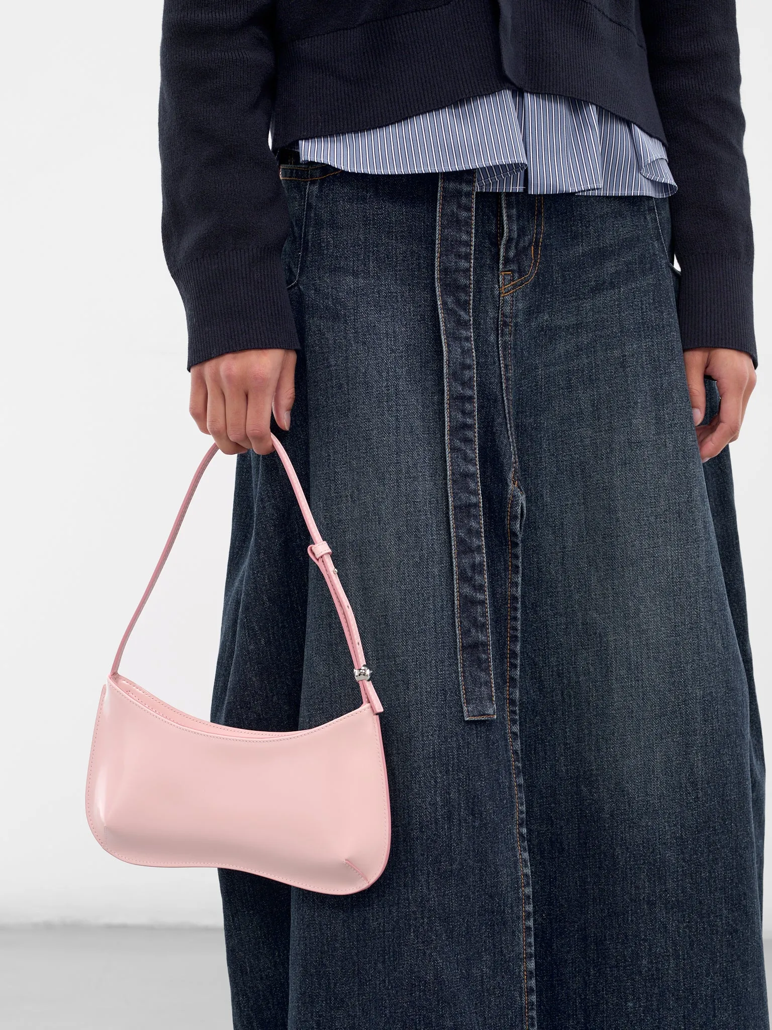 Pink Leather Le Bisou Bag (LE-BISOU-PALE-PINK) sold by lorenzo product image thumbnail 4
