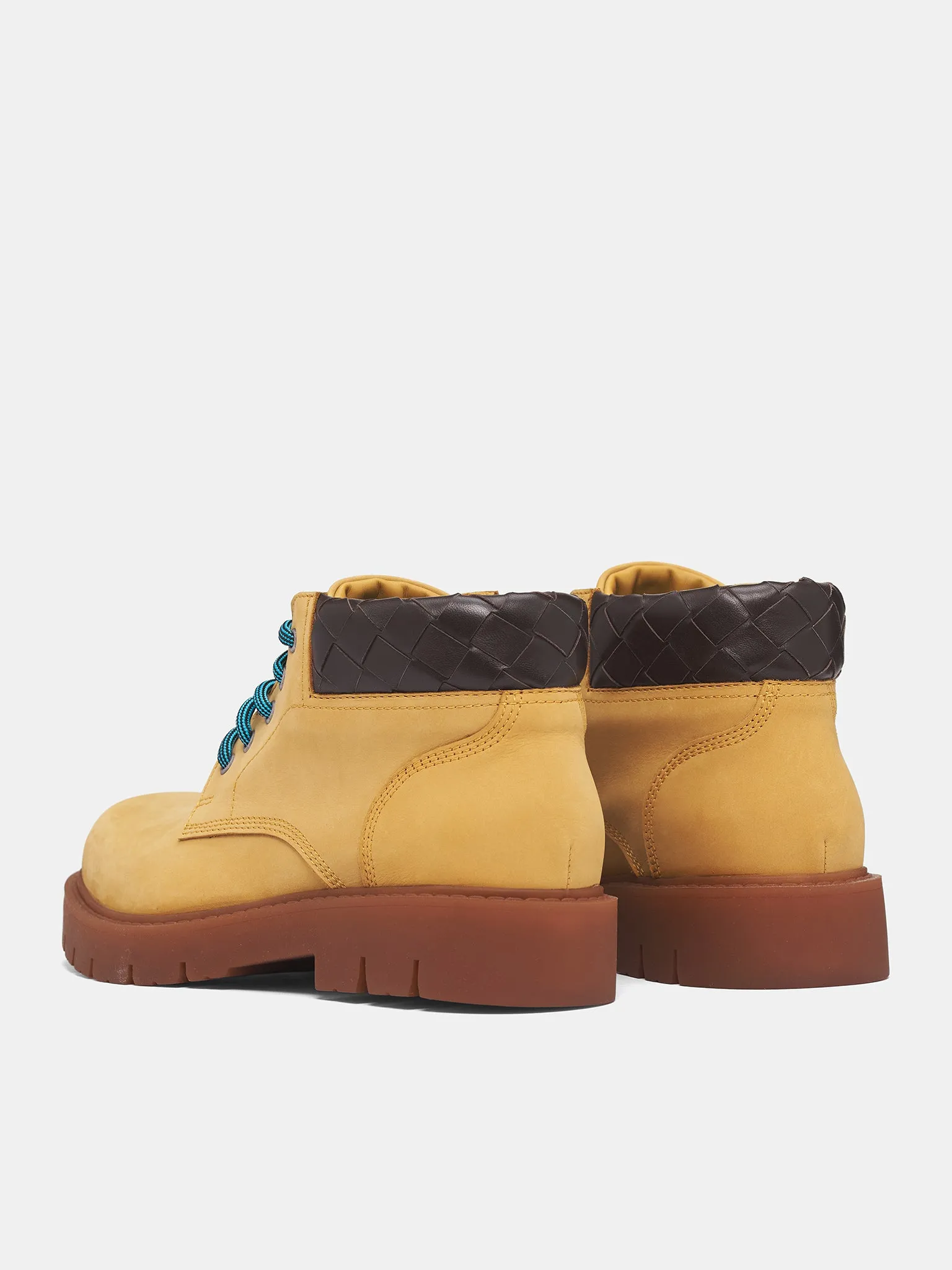 Intrecciato Leather Haddock Cropped Boot (841489-V3H61-7166-OCRE-FONDANT) sold by lorenzo product image thumbnail 5