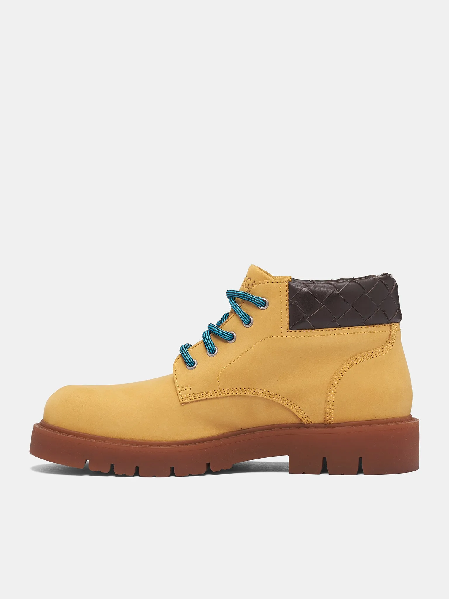 Intrecciato Leather Haddock Cropped Boot (841489-V3H61-7166-OCRE-FONDANT) sold by lorenzo product image thumbnail 3