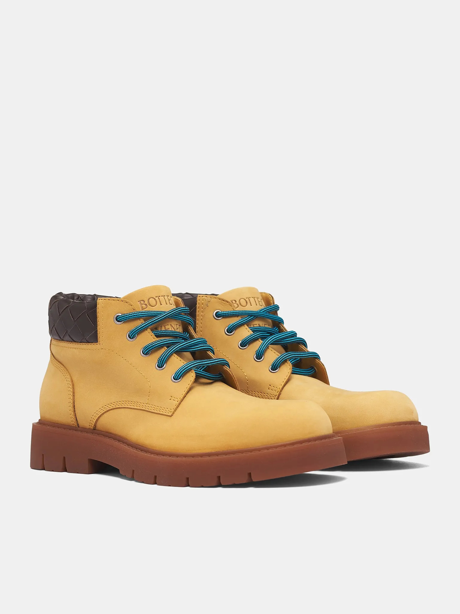 Intrecciato Leather Haddock Cropped Boot (841489-V3H61-7166-OCRE-FONDANT) sold by lorenzo product image thumbnail 2
