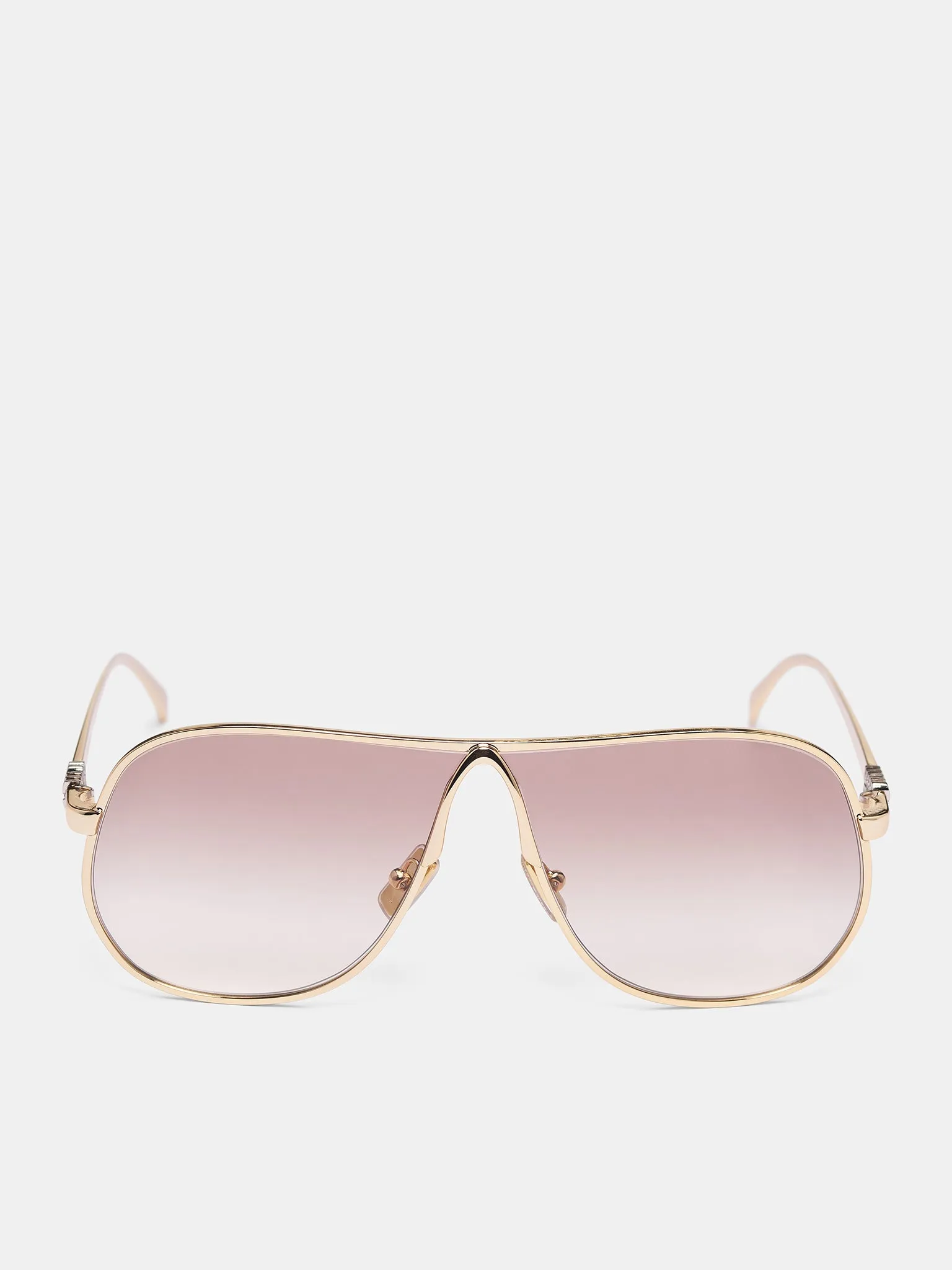 Gold MU-A56S Aviator Sunglasses (0MU-A56S-GOLD-CLEAR-BROWN) sold by lorenzo
