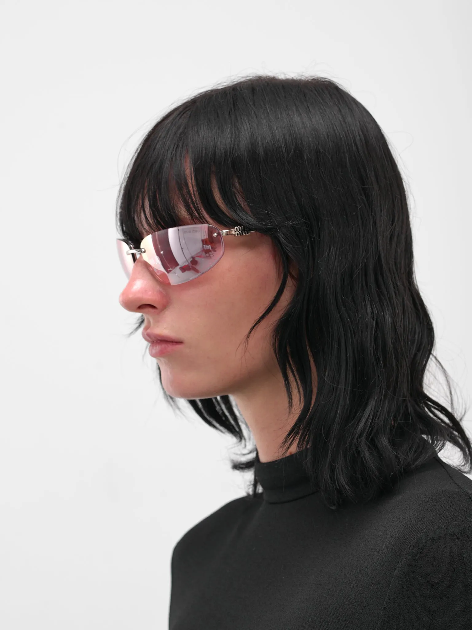 Silver MU-A50S Oval Sunglasses (0MU-A50S-SILVER-PINK-LILAC) sold by lorenzo product image thumbnail 3