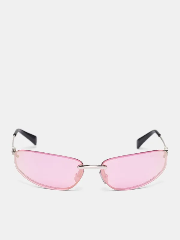 Silver MU-A50S Oval Sunglasses (0MU-A50S-SILVER-PINK-LILAC) sold by lorenzo