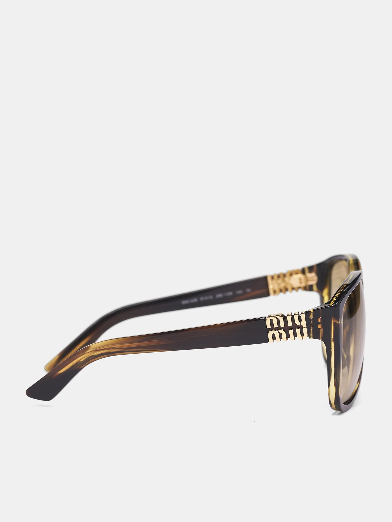 Brown MU-A08S Aviator Sunglasses (0MU-A08S-STRIPED-LODEN-YELLOW) sold by lorenzo product image thumbnail 2