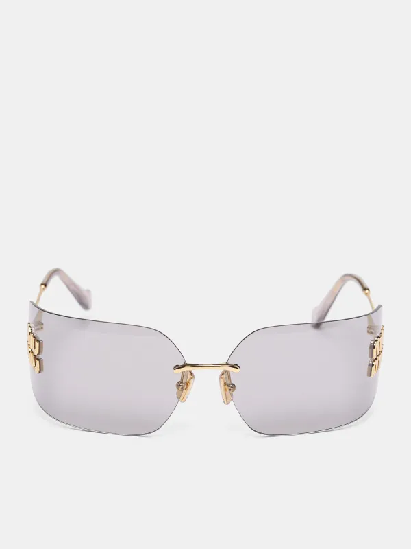 Gold MU-54YS Shield Sunglasses (0MU-54YS-GOLD-LIGHT-GREY) sold by lorenzo