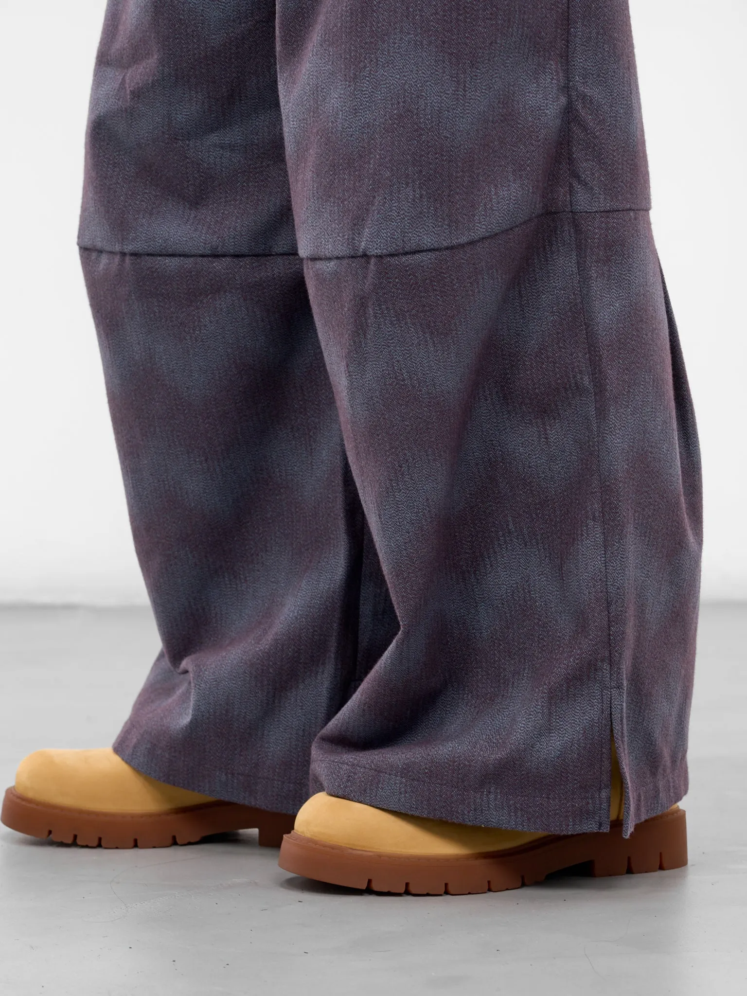 Brown Striped Baggy Sweatpants (N3-AW25-N3-PT-10-5WB-SPACE-WAV) sold by lorenzo product image thumbnail 5