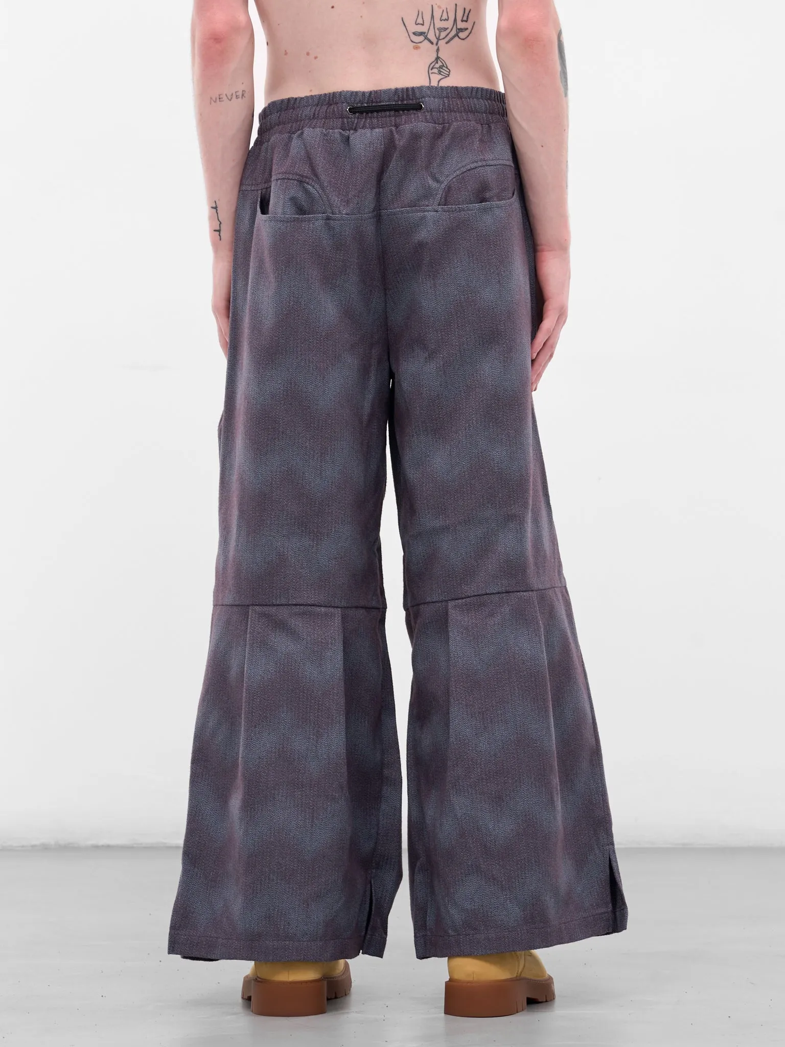 Brown Striped Baggy Sweatpants (N3-AW25-N3-PT-10-5WB-SPACE-WAV) sold by lorenzo product image thumbnail 3