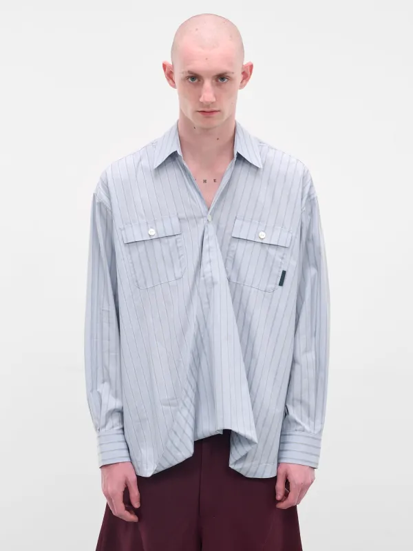 Blue Striped Twisted Hem Shirt (N3-AW25-N3-CST-01-LS-LAKEB-STR) sold by lorenzo