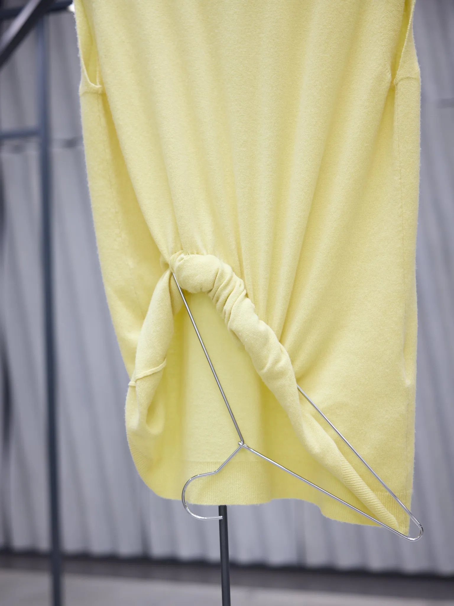 Yellow Hanger Twisted Hem Sweater (KW0894-YN0200-208-PALE-YELLOW) sold by lorenzo product image thumbnail 3