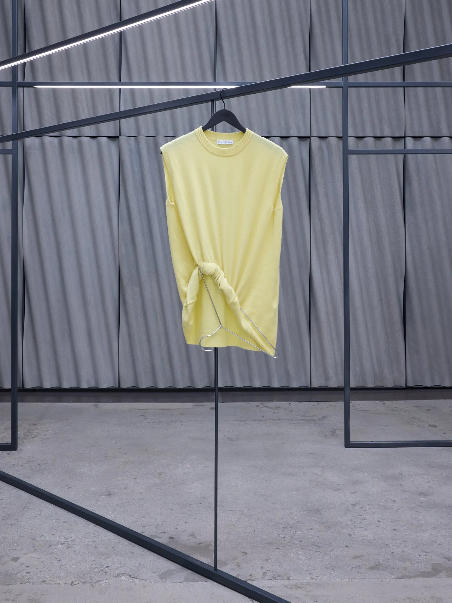 Yellow Hanger Twisted Hem Sweater (KW0894-YN0200-208-PALE-YELLOW) sold by lorenzo