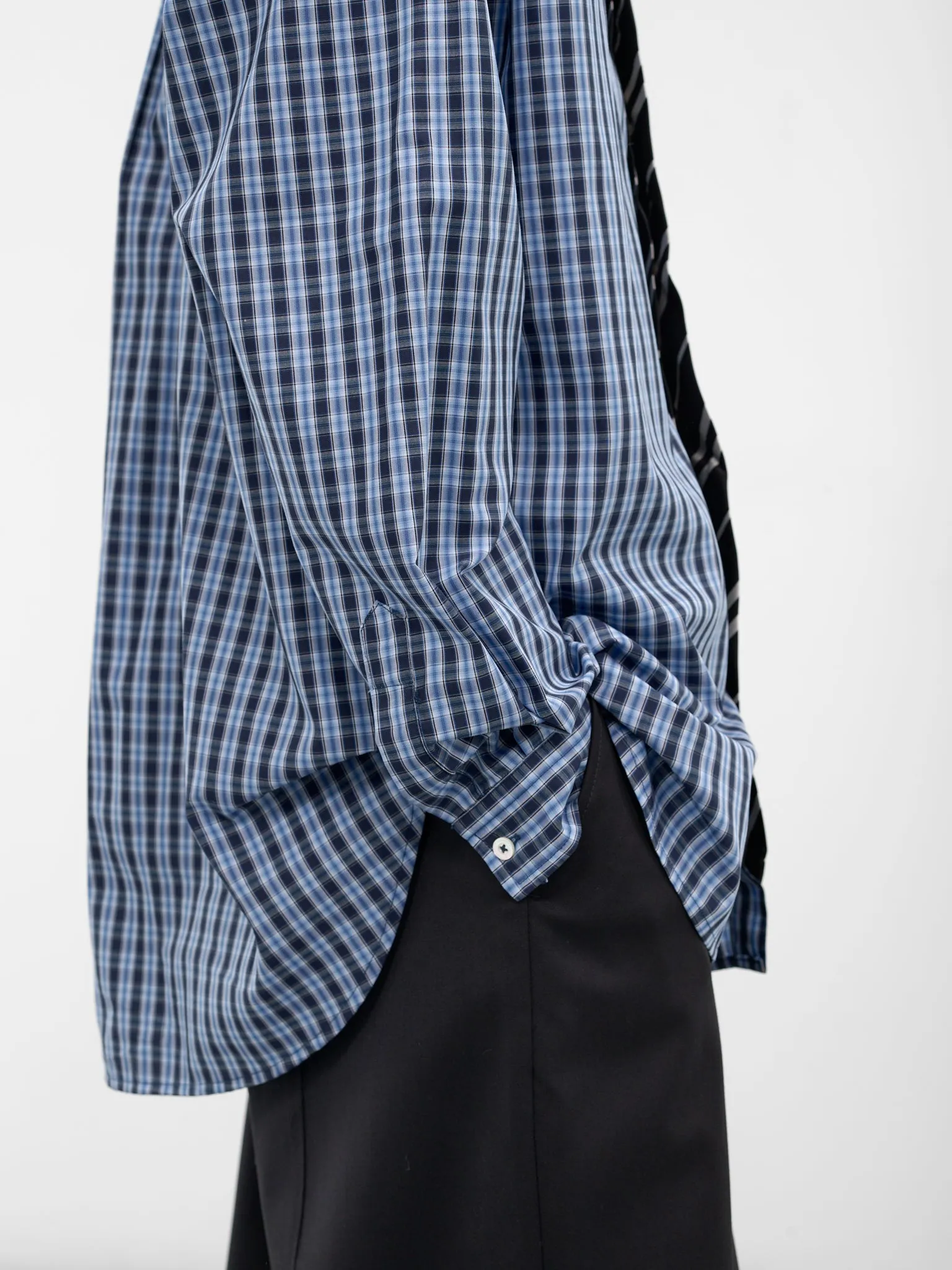 Blue Check Tie Button-Down Shirt (UH76SH280CN-BLUE-CHECK) sold by lorenzo product image thumbnail 4