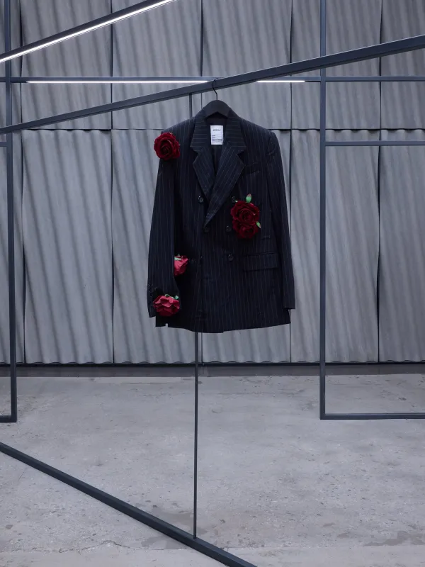 Black Rose Pinstripe Blazer (SEEN-USERS-BLAZER-ROSE) sold by lorenzo