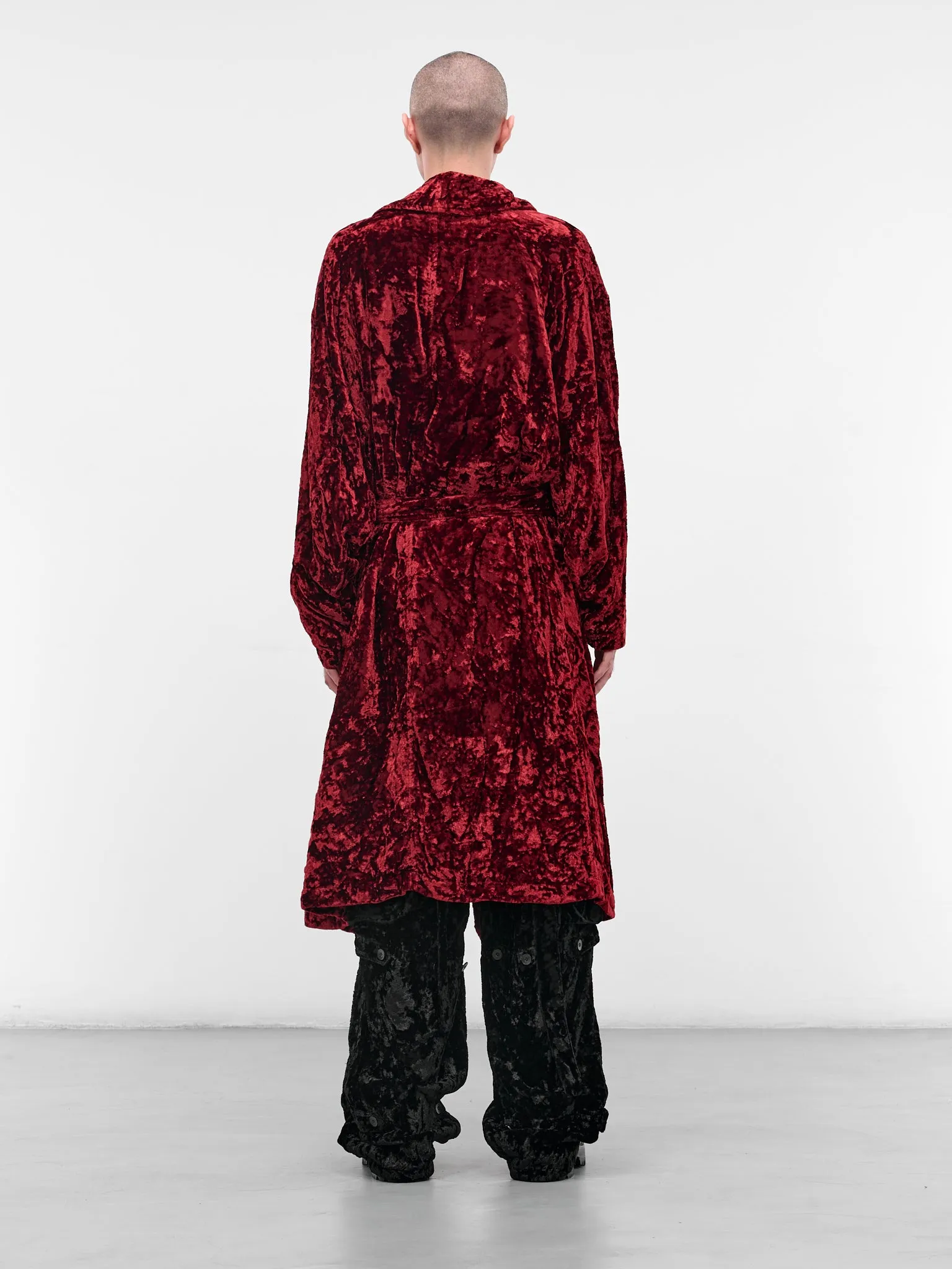 Red Crushed Velvet Robe (917COM3-BLOOD) sold by lorenzo product image thumbnail 3