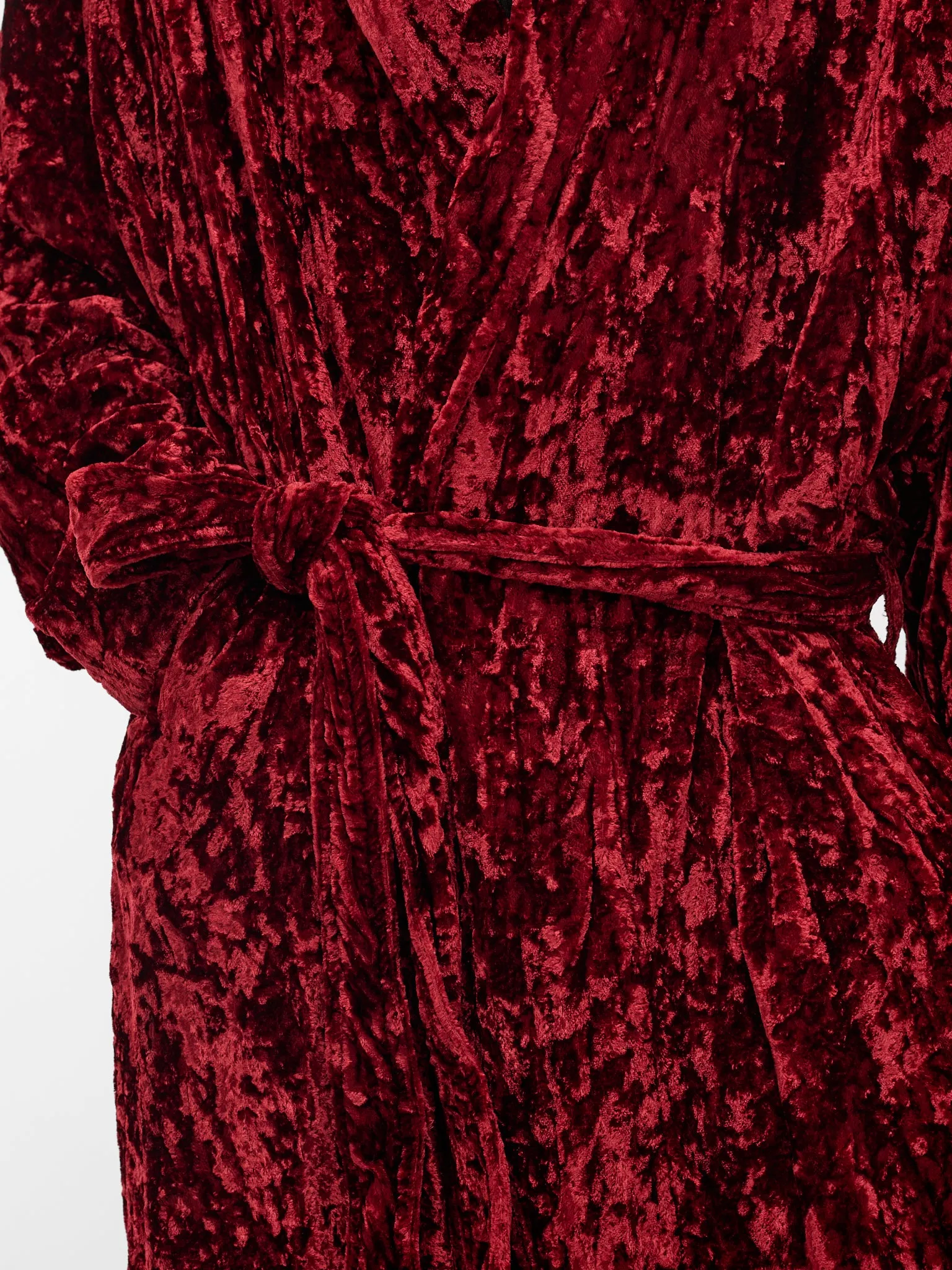 Red Crushed Velvet Robe (917COM3-BLOOD) sold by lorenzo product image thumbnail 5