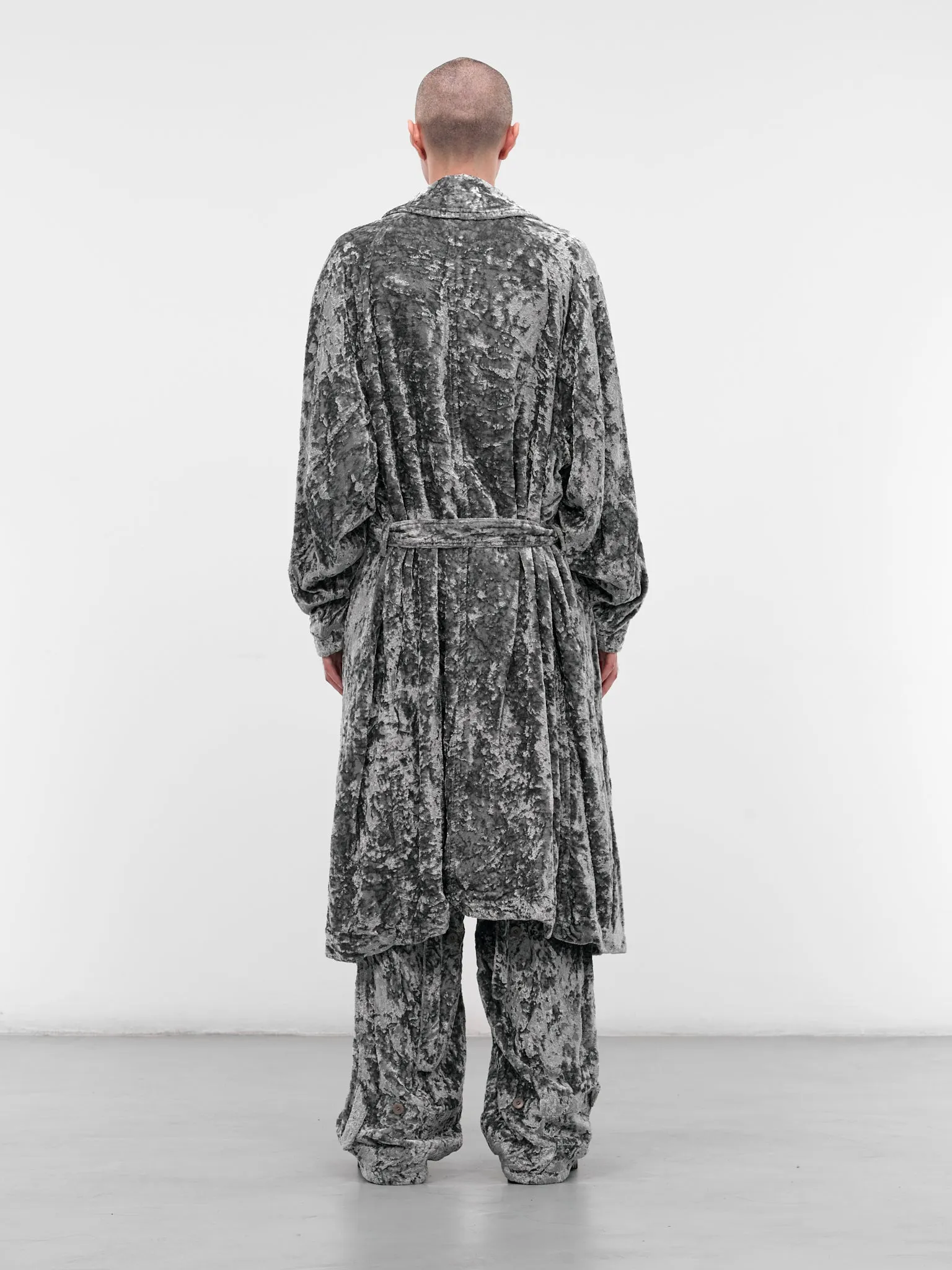 Gray Crushed Velvet Robe (917COM3-GRAY) sold by lorenzo product image thumbnail 3