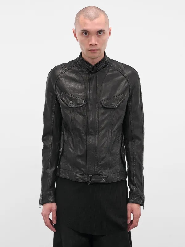 Black Leather Utility Jacket (917BLM2-BLACK) sold by lorenzo