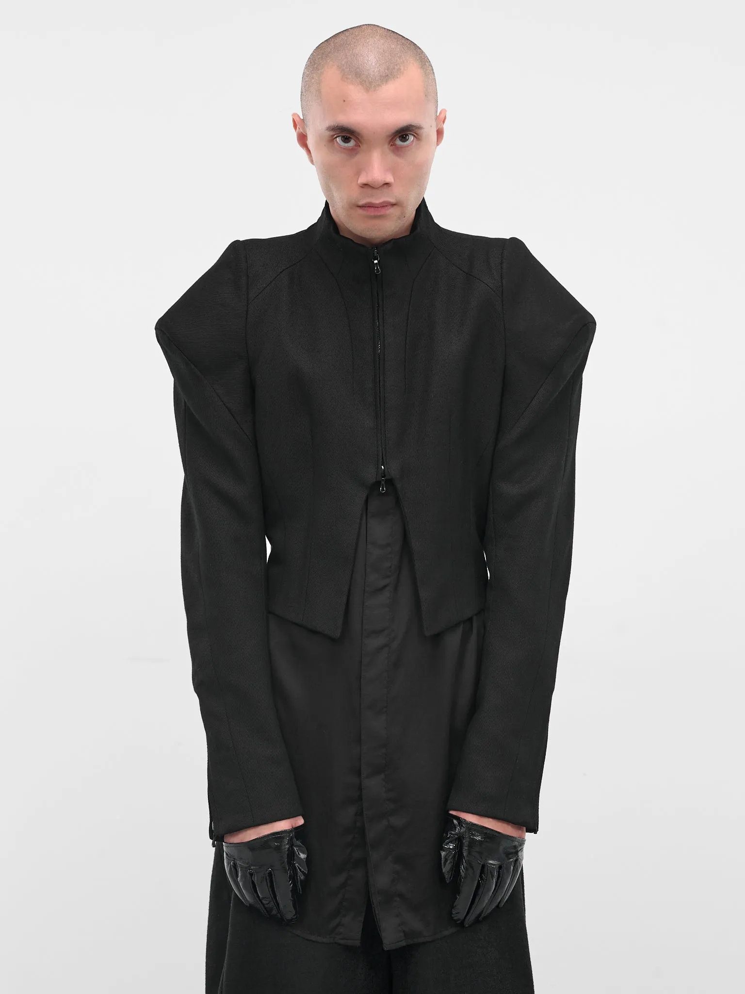 Black Glossy Leather Short Gloves (917ACU13-BLACK) sold by lorenzo