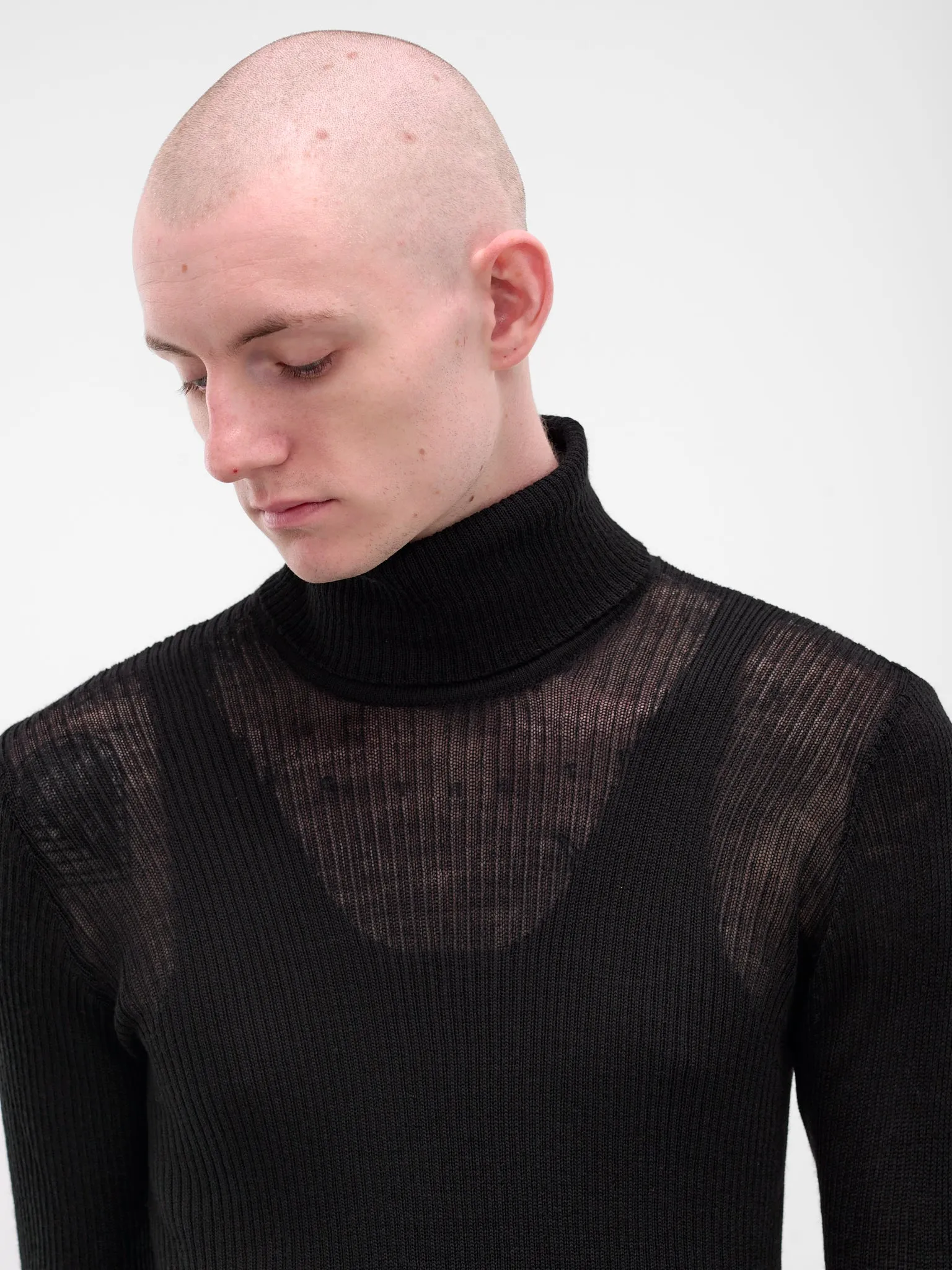 Black Rib-Knit Turleneck Sweater (TP-001-C-BLACK) sold by lorenzo product image thumbnail 5