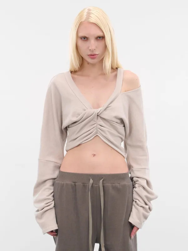 Beige Twisted Cut-Out Sweater (YR006JR01-WHALE-BONE) sold by lorenzo