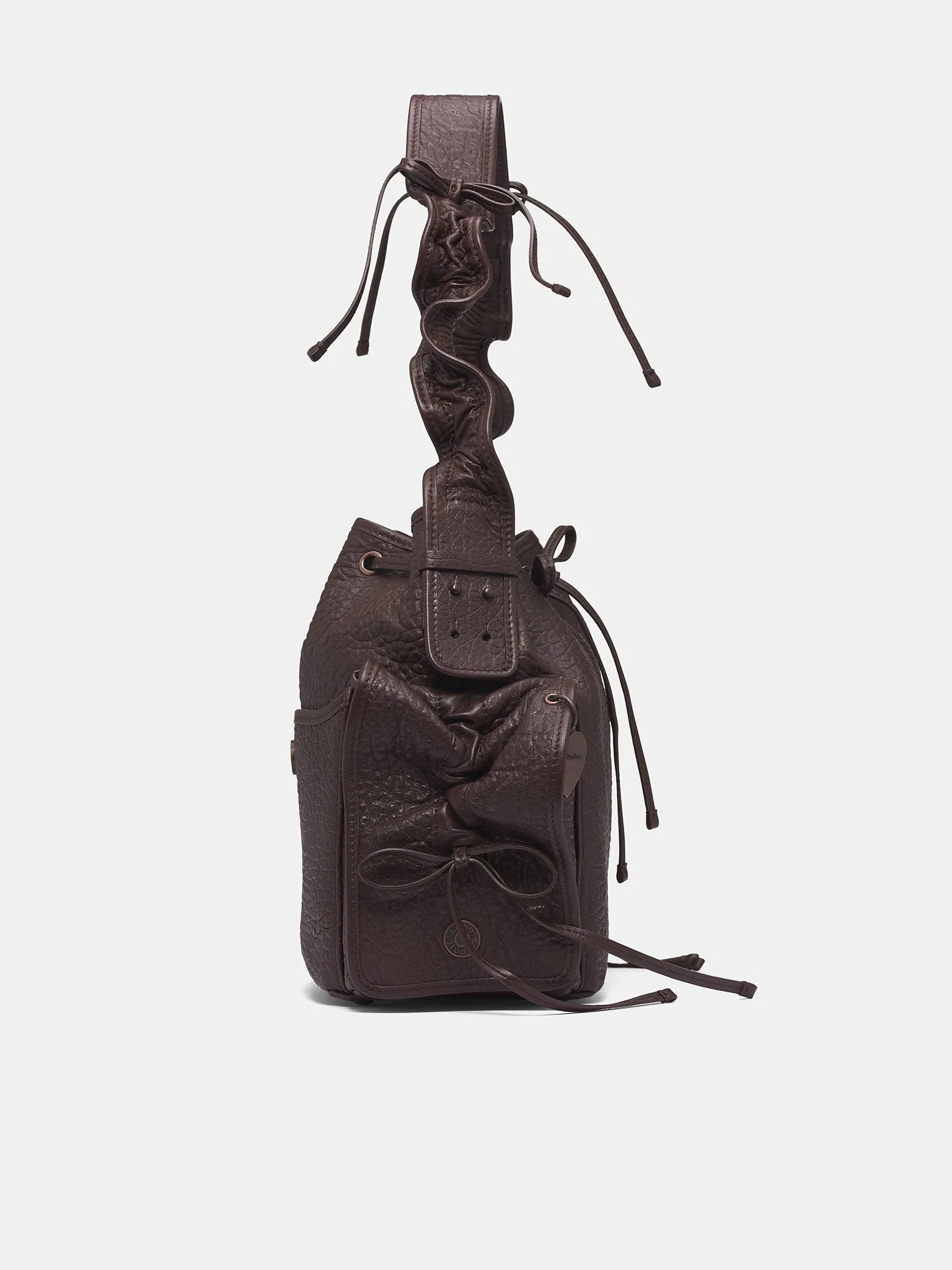 Brown Leather Multi-Pocket Bag (MP-BIG-GRAINY-CHOCOLATE-BROWN) sold by lorenzo product image thumbnail 3