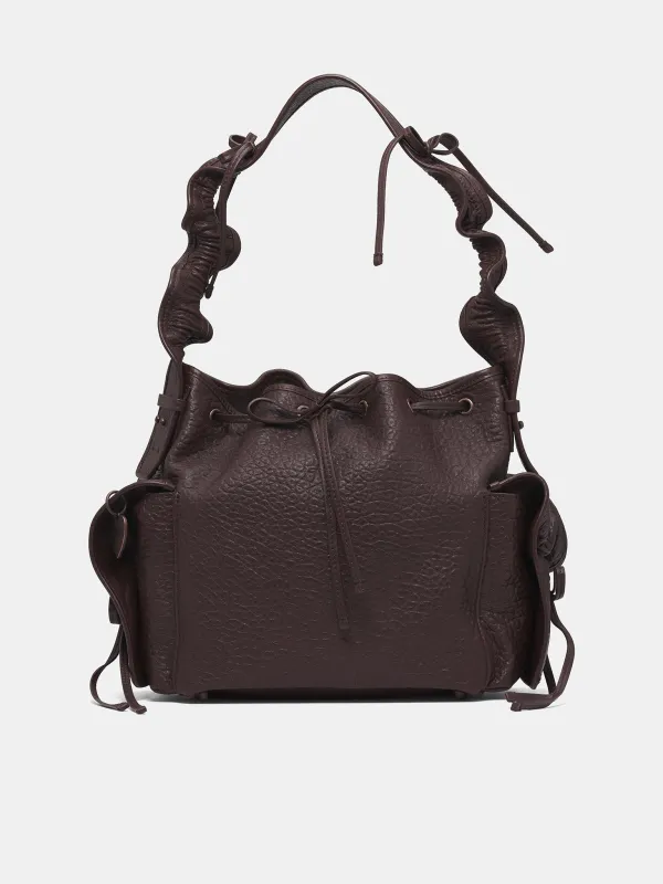 Brown Leather Multi-Pocket Bag (MP-BIG-GRAINY-CHOCOLATE-BROWN) made by Acne Studios