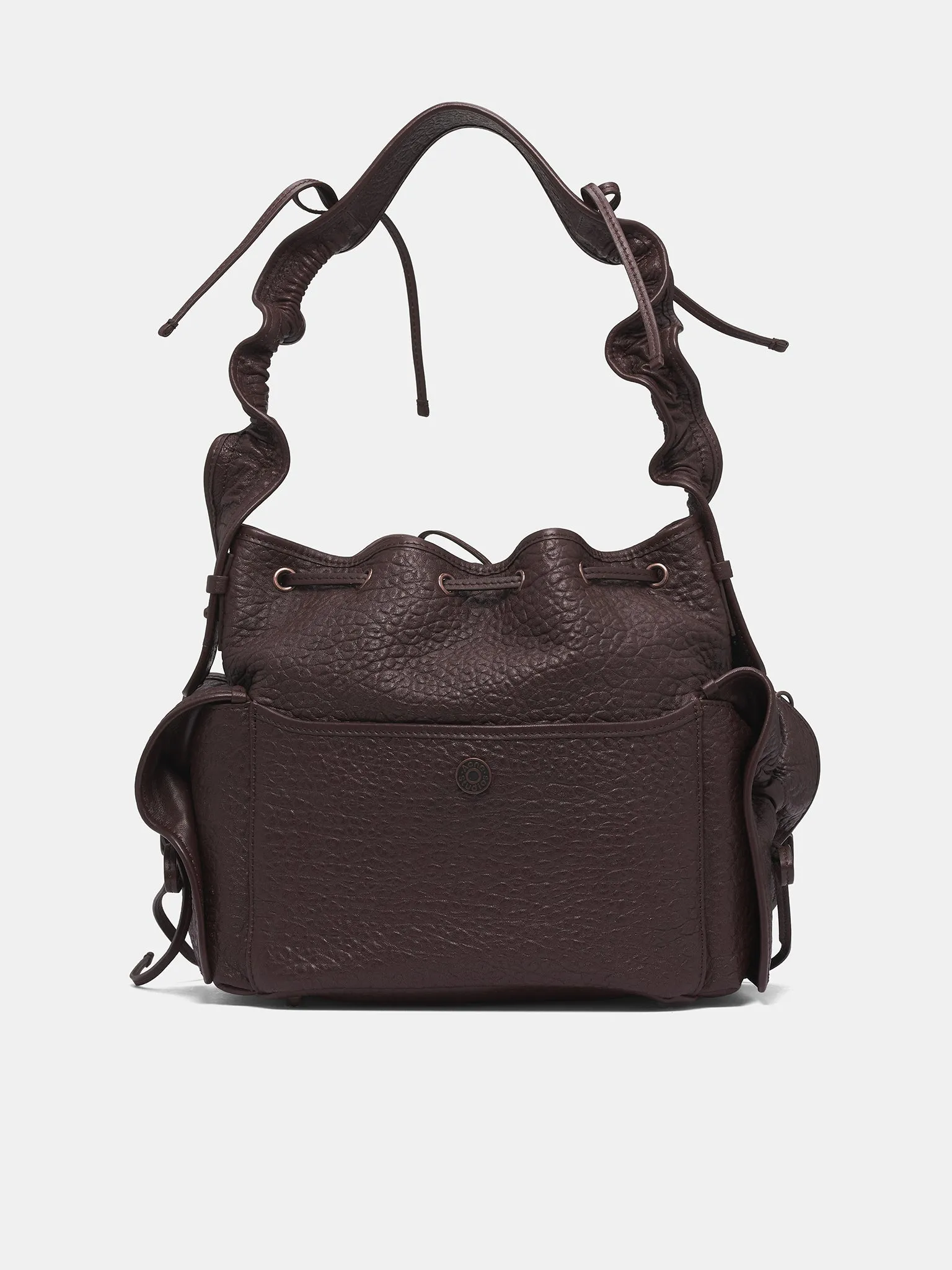 Brown Leather Multi-Pocket Bag (MP-BIG-GRAINY-CHOCOLATE-BROWN) sold by lorenzo product image thumbnail 2