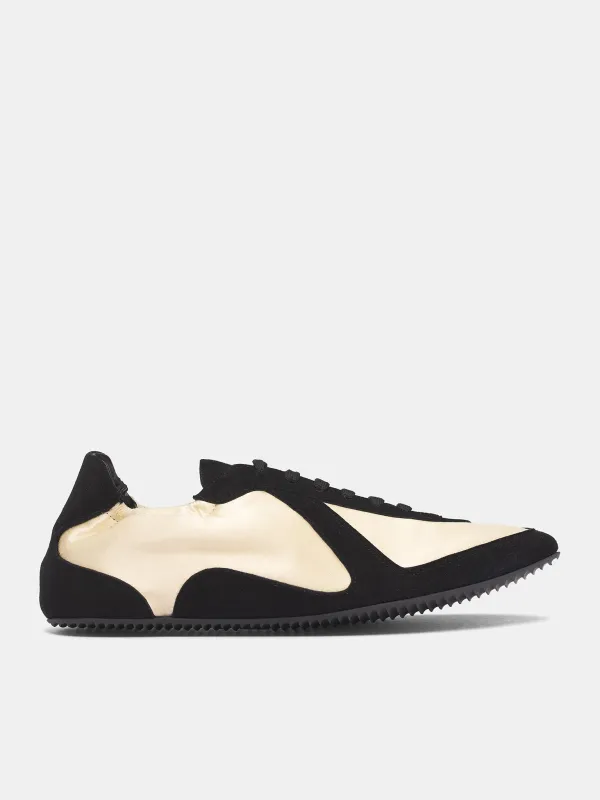 Roadie Satin Sneakers (25039046-CUSTARD-BLACK) sold by lorenzo