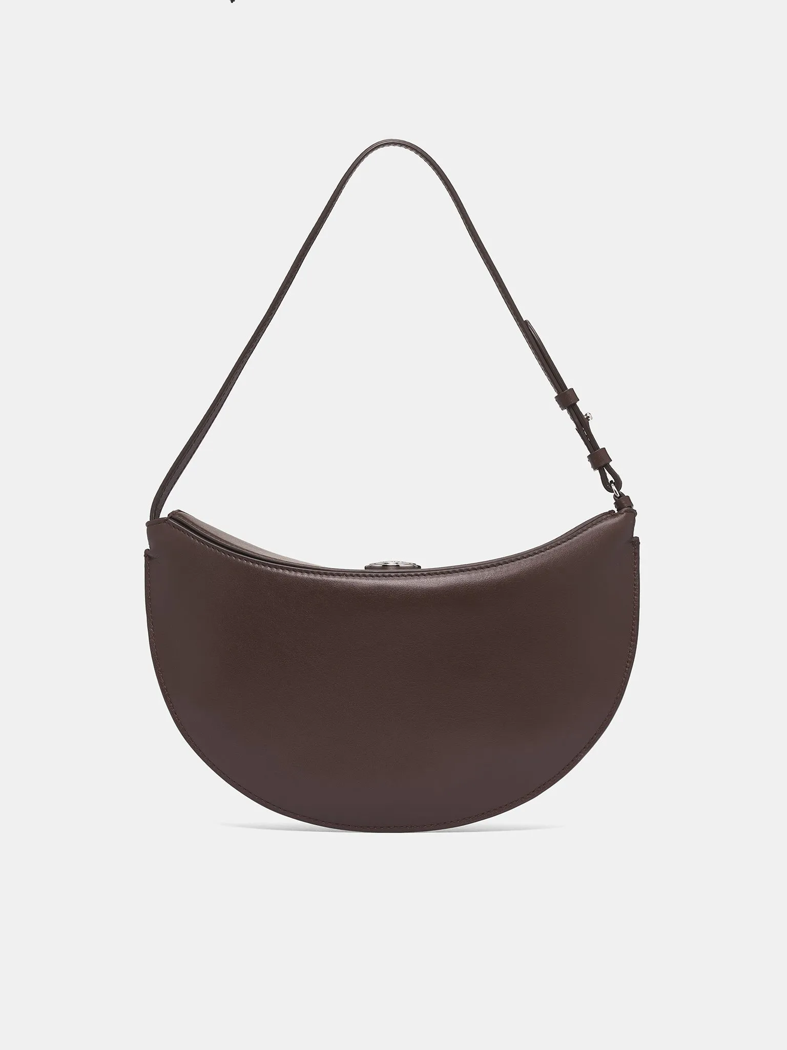 Brown Leather Small Ovalo Bag (BAW00444AC18A08-BROWN) sold by lorenzo