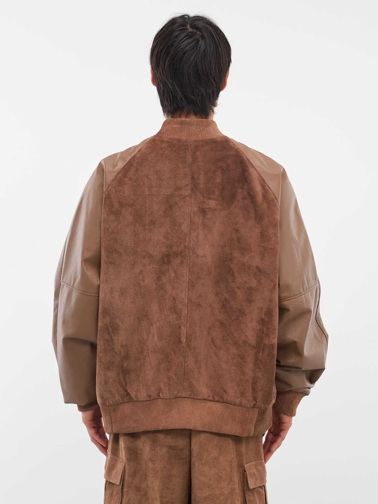 Camel Suede-Leather Bomber Jacket (ARJ2563-CAMEL-SUEDE) sold by lorenzo product image thumbnail 3