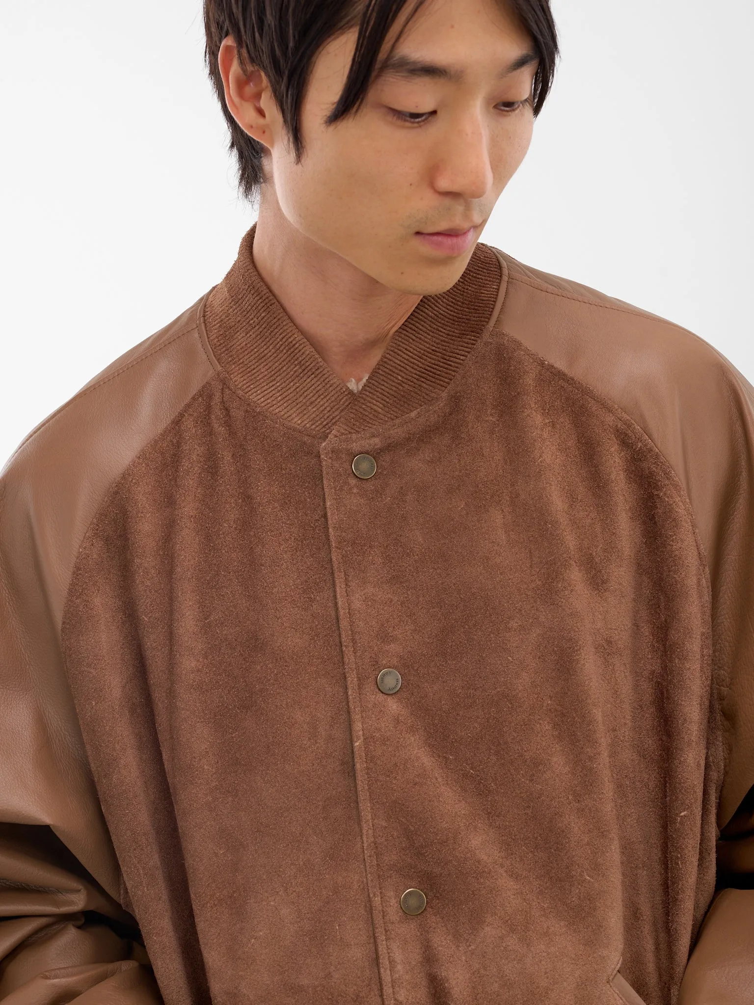 Camel Suede-Leather Bomber Jacket (ARJ2563-CAMEL-SUEDE) sold by lorenzo product image thumbnail 4