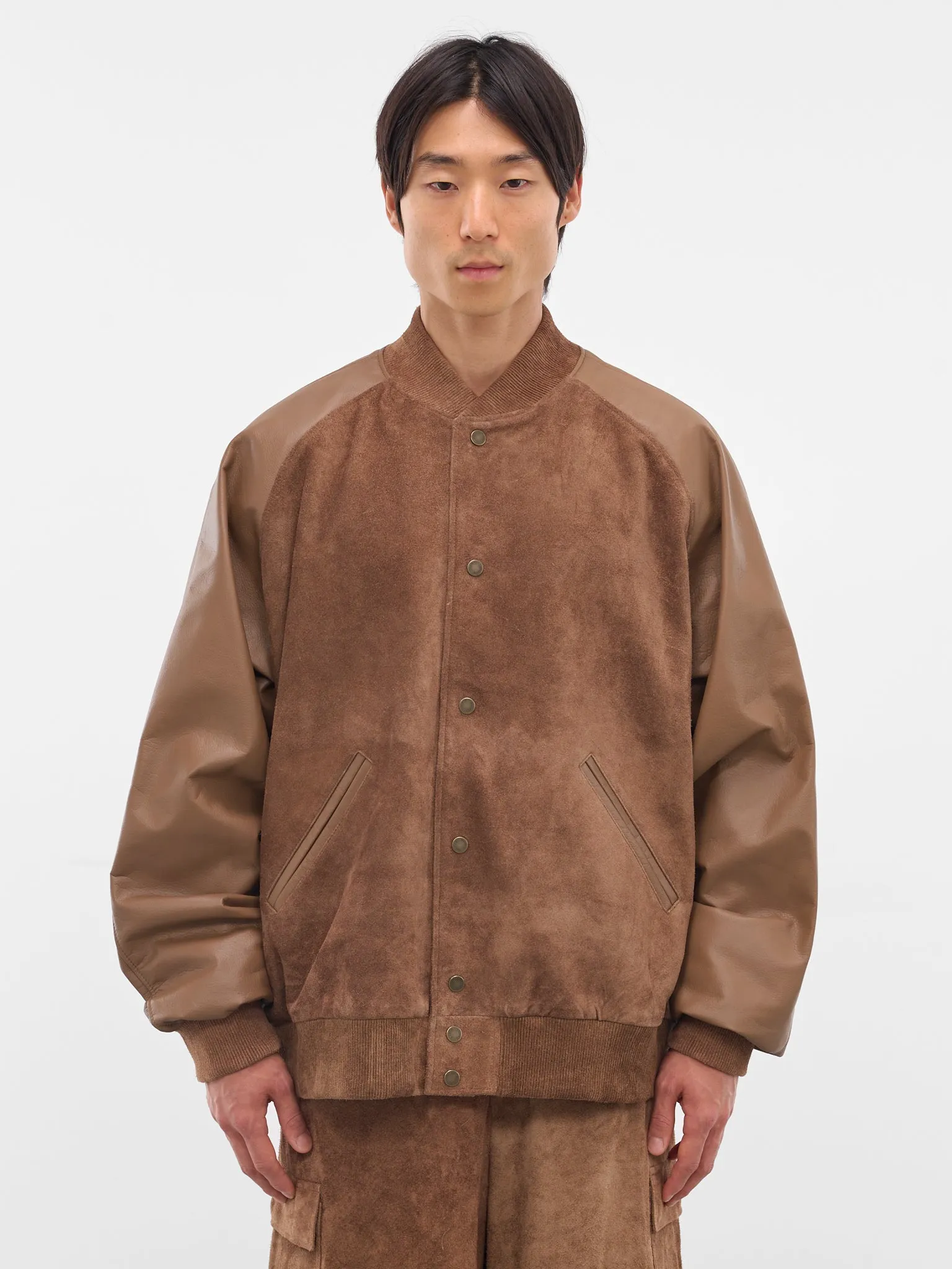 Camel Suede-Leather Bomber Jacket (ARJ2563-CAMEL-SUEDE) sold by lorenzo
