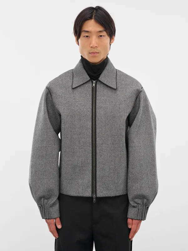 Houndstooth Wool Oversized Zip Jacket (RM252-032-HOUNDSTOOTH) sold by lorenzo