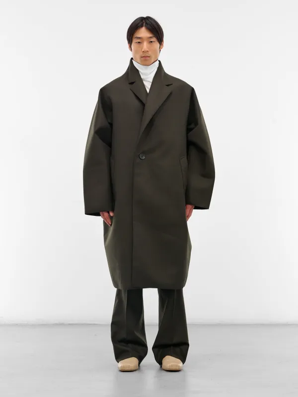 Olive Wool Oversized Coat (RM252-031-DARK-OLIVE) sold by lorenzo
