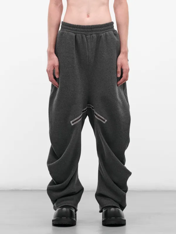 Gray Piped Twisted Sweatpants (TWISTED-TRACK-GREY) sold by lorenzo